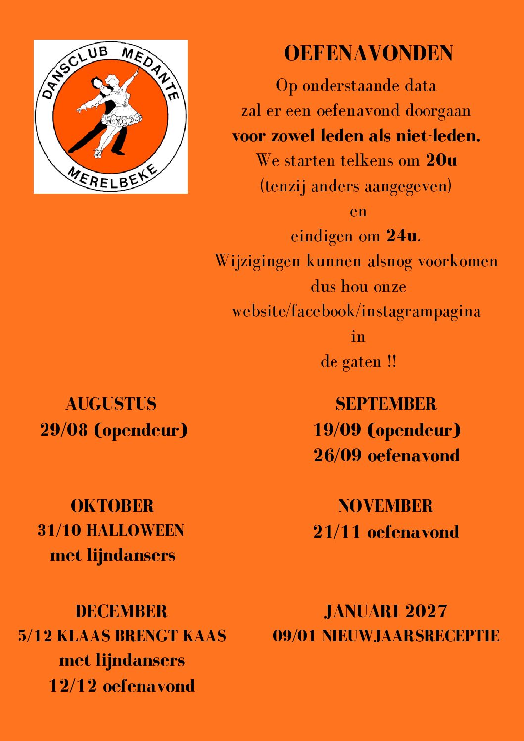 💃🕺 Oefenavonden bij Dansclub Medante! 🎶
